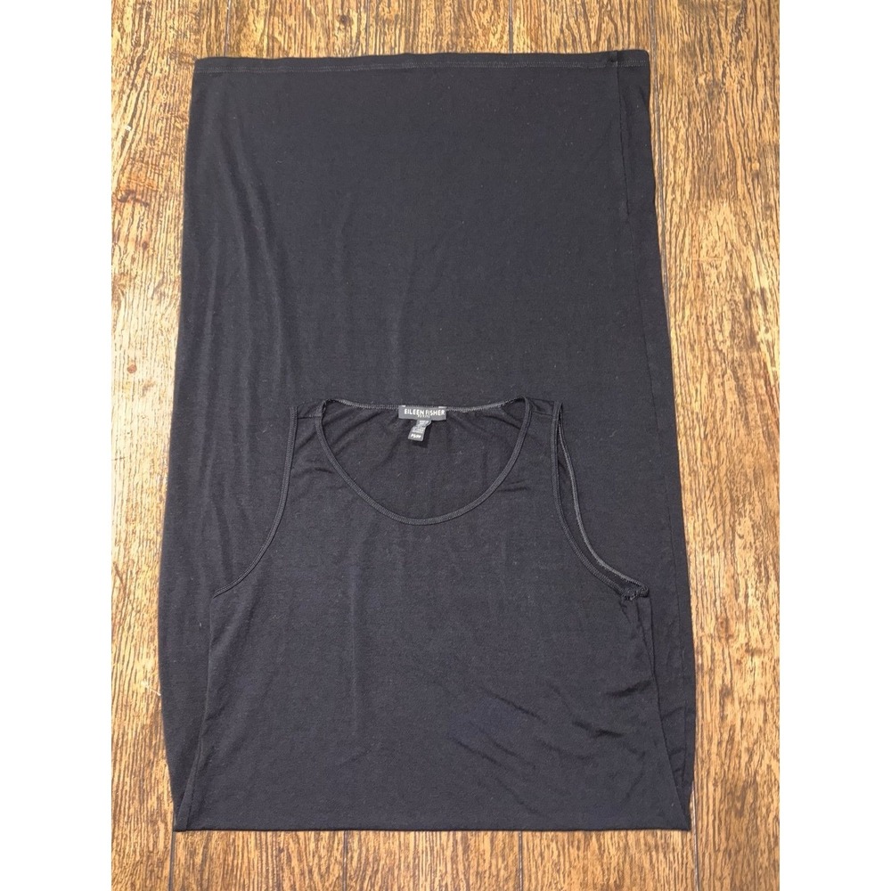 Eileen Fisher System Viscose Jersey‎ Tank Dress Black Size SP